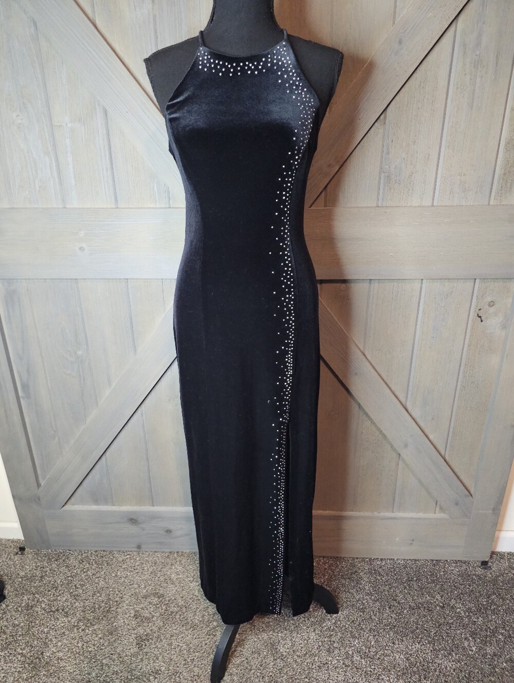 Vintage Zum by Niki Livas Velvet Maxi Dress sz 3/4